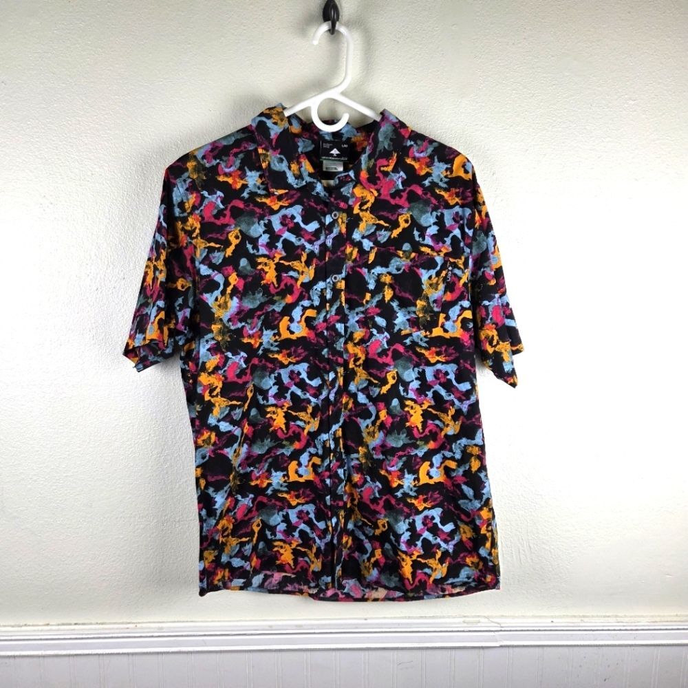 Men's NWT LRG Colorful Wearable Abstract Art Patterned Men's Shirt Size Large